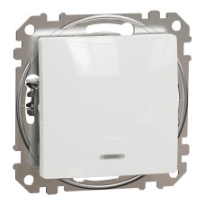 Девиаторен бутон 10A син локаторен LED, бял, Schneider Electric SDD111116L Sedna Design & Elements