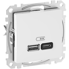 USB зарядно A+C, 3A, 45W, бял, Schneider Electric SDD111404 Sedna Design & Elements
