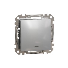 Еднополюсен ключ 10AX син индиаторен LED, алуминий, Schneider Electric SDD113101L Sedna Design & Elements