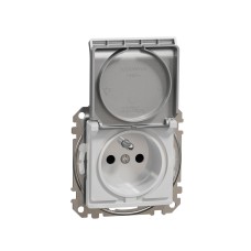 Контакт френски стандарт с капак, алуминий, Schneider Electric SDD213013 Sedna Design & Elements