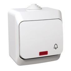 Бутон с индикаторна лампа и символ звънец, Cedar Plus, Schneider Electric WDE000515