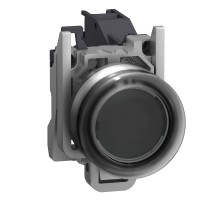 Schneider Electric XB4BP21GEX - Harmony XB4 - ATEX D - Цялостен бутон, Harmony XB4 - ATEX D, черен с капаче, метален, 22mm, пружинно връщане, 1NO
