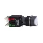 Светещ бутон бял, LED, 16mm, пружинно връщане, 1NO + 1NC, 12...24V AC/DC, Harmony XB6 Schneider Electric XB6AW1B5B