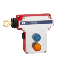 Авариен въжен изключвател със заключване XY2C, LH side, 2NC+2NO, с лампа 130 V, Telemecanique XY2CE2A296