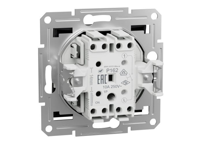 Еднополюсен пуш бутон, безвинтов монтаж, антацит, Asfora, Schneider Electric EPH0700171