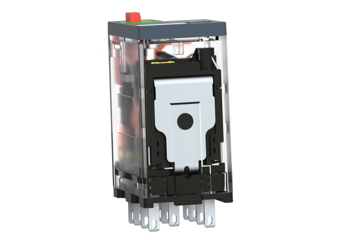 Schneider Electric RXM3AB2P7 - Harmony Electromechanical Relays - Миниатюрно plug in реле, Harmony, 10A, 3CO, с LED, заключващ се тест бутон, 230V AC