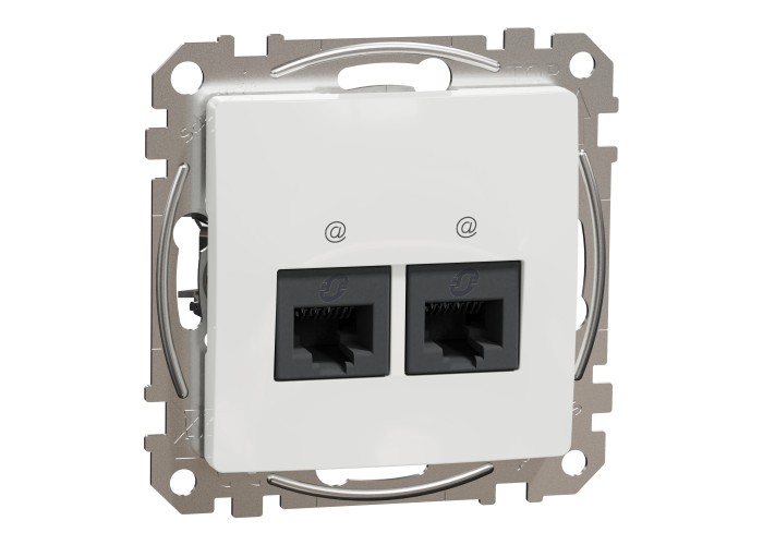 Двойна розетка RJ45, CAT 5E UTP, бяла, Schneider Electric SDD111452 Sedna Design & Elements