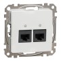 Двойна розетка RJ45, CAT 5E UTP, бяла, Schneider Electric SDD111452 Sedna Design & Elements