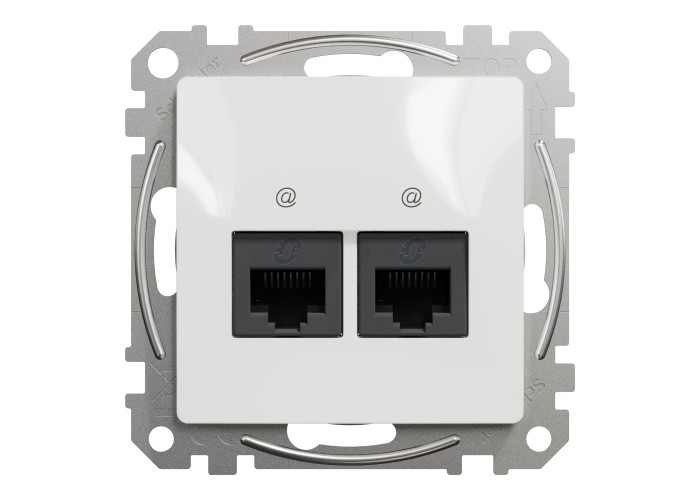 Двойна розетка RJ45, CAT 5E UTP, бяла, Schneider Electric SDD111452 Sedna Design & Elements