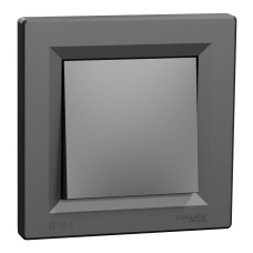 Еднополюсен ключ 10AX, IP44, безвинтов монтаж, антрацит, Asfora, Schneider Electric EPH0100271