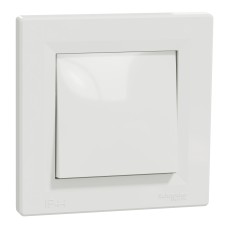 Девиаторен ключ, 10AX безвинтов монтаж IP44, IP44, бял, Asfora, Schneider Electric EPH0400421