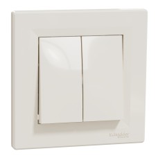 Двоен девиаторен ключ, 10AX, крема, Asfora, Schneider Electric EPH0600123