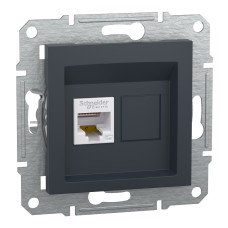 Компютърна розетка RJ45 cat.5e UTP, антрацит, Asfora, Schneider Electric EPH4300171