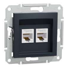Компютърна розетка 2xRJ45 сat5e UTP, антрацит, Asfora, Schneider Electric EPH4400171