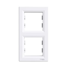 Декоративна рамка 2 елемента вертикална, бяла, Asfora, Schneider Electric EPH5810221