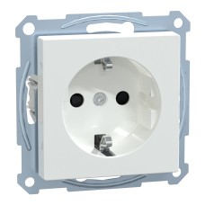 Контакт Шуко, ICP+PiT TPb, безвинтово свързване 16 А, бял, Merten System M, Schneider Electric MTN2300-0325