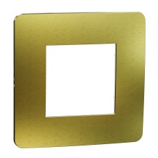 Единична Рамка Unica Studio Metal, злато/ бяло, New Unica, Schneider Electric NU280259M
