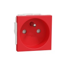 Контакт фр. стандарт 2P+E 16A, червен, New Unica, Schneider Electric NU303903E