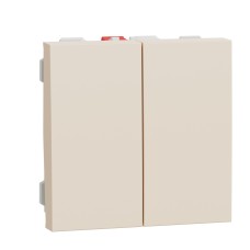 Сериен ключ, 10А, 2 модула, бежов, New Unica, Schneider Electric NU321144