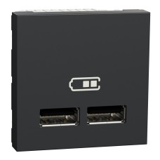 Двойно USB зарядно 2.0, антрацит, New Unica, Schneider Electric NU341854