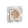 Контакт Шуко с монтажна рамка, слонова кост, New Unica, Schneider Electric NU503644