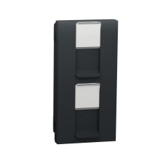 Капак за розетка RJ45 2xKeystone/Systimax 4 модула, антрацит, New Unica, Schneider Electric NU946254