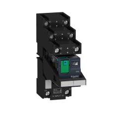 Schneider Electric RXM2AB2BDPVS - Harmony Electromechanical Relays - Harmony, Миниатюрно реле с основа, предварително сглобено, 12 A, 2 CO, с LED, със заключващ се тестов бутон, отделни клеми, 24 V DC