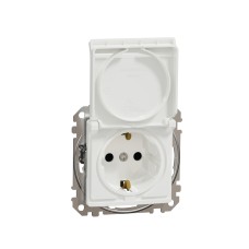 Контакт Шуко с капак, бял, Schneider Electric SDD111023 Sedna Design & Elements
