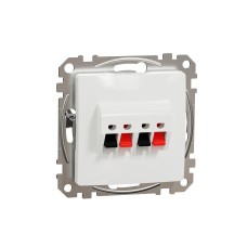 Двоен изход за високоговорител, бял, Schneider Electric SDD111411 Sedna Design & Elements