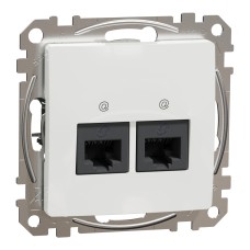Двойна розетка RJ45, CAT 5E UTP, бяла, Schneider Electric SDD111452 Sedna Design & Elements
