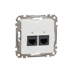 Двойна розетка RJ45 CAT 6 UTP, 45мм, бяла, Schneider Electric SDD111467 Sedna Design & Elements