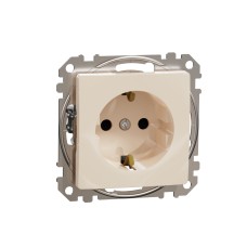 Контакт Шуко, безвинтов монтаж, бежов, Sedna Design & Elements, Schneider Electric SDD112022