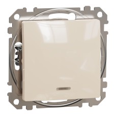 Девиаторен ключ 10AX син индикаторен LED, бежов, Schneider Electric SDD112106L Sedna Design & Elements
