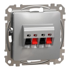 Двоен изход за високоговорител, алуминий, Schneider Electric SDD113411 Sedna Design & Elements
