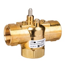 Zone Valves and Actuators Erie Zone Valve, 3-Way, PN16, DN20 (3/4"), Rp Thread, Kvs 6.5 m³/h (Cv 7.5), Pop-Top Actuator Connection, Brass Body, Schneider Electric VT3337