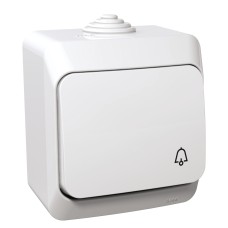 Еднополюсен ключ- 16A, със символ звънец, бял, Cedar Plus, Schneider Electric WDE000512