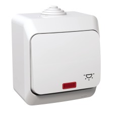 Бутон с индикаторна лампа и символ стълбище, Cedar Plus, Schneider Electric WDE000516