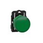 Сигнална лампа, пластмаса, зелена, 22 мм, леща с вграден LED, 230...240 V AC, Schneider Electric XB5AVM3, Harmony XB5