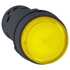 Монолитен светещ бутон - вграден LED - 22 мм, пружинно връщане - жълт, 24 V AC/DC, 1 NO, Schneider Electric XB7NW38B1 Harmony XB7