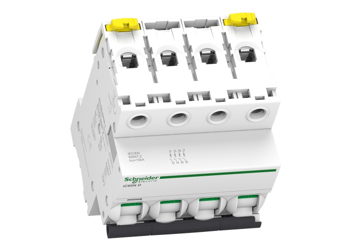 Schneider Electric A9F75406 - Acti 9 iC60 N (10 kA) - Миниатюрен автоматичен прекъсвач - 4P - 6A - крива D