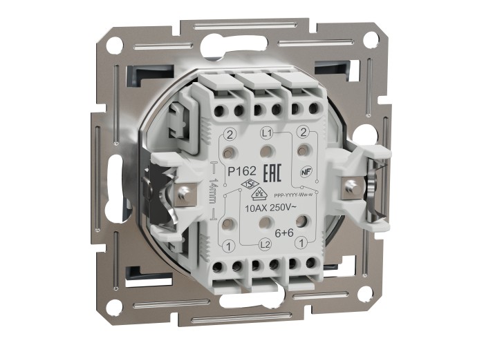 Двоен девиаторен ключ, 10AX, безвинтово свързване, стом, Asfora, Schneider Electric EPH0600162