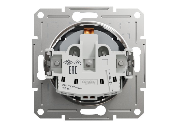 Kонтактен излаз 16A с капак, стомана, Asfora, Schneider Electric EPH3100162