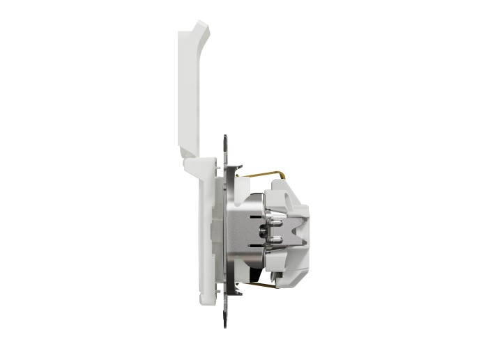 Контакт Шуко, безвинтов монтаж, с капак, бял, Schneider Electric SDD111024 Sedna Design & Elements