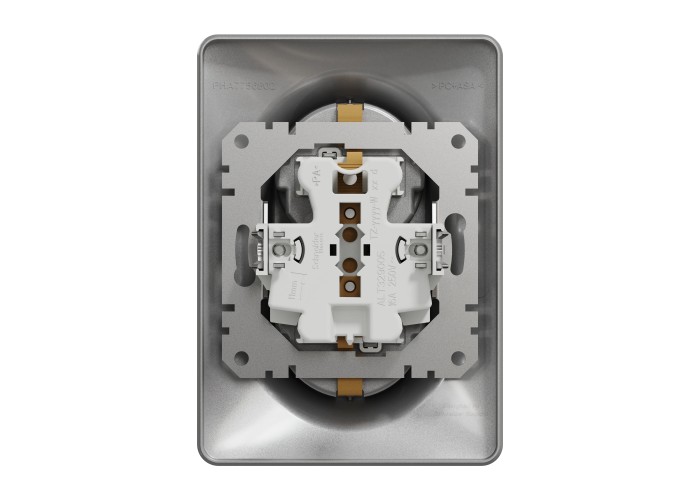 Двоен контакт Шуко, алуминий, Schneider Electric SDD313221 Sedna Design & Elements