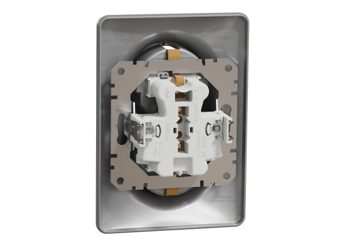Двоен контакт Шуко, алуминий, Schneider Electric SDD313221 Sedna Design & Elements