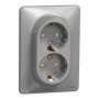 Двоен контакт Шуко, алуминий, Schneider Electric SDD313221 Sedna Design & Elements