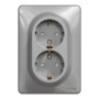 Двоен контакт Шуко, алуминий, Schneider Electric SDD313221 Sedna Design & Elements