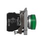 Сигнална лампа метална, зелена, 22 мм, вграден LED, 24 V AC/DC, Harmony XB4 Schneider Electric XB4BVB3