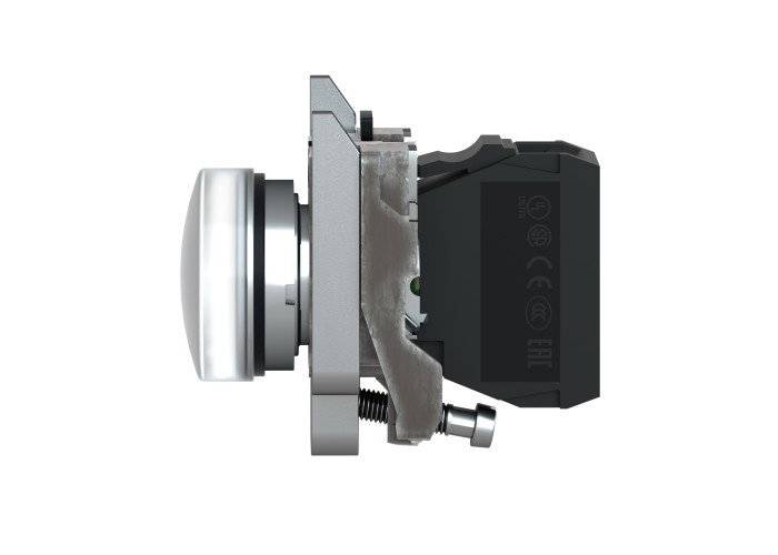 Сигнална лампа метална, бяла, 22 мм, вграден LED, 230...240 VAC, Harmony XB4 Schneider Electric XB4BVM1