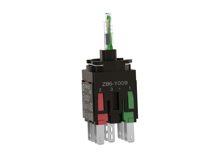 Schneider Electric ZB6ZB35B - Harmony XB6 - Зелен светлинен блок за бутон XB6, с монт. скоба, LED, 12...24V, 1NO + 1NC